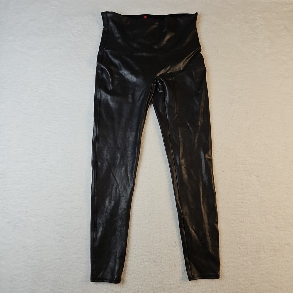 SPANX 2437 Black Faux Leather Hi Rise Leggings SIZE XL Extra‎ Large